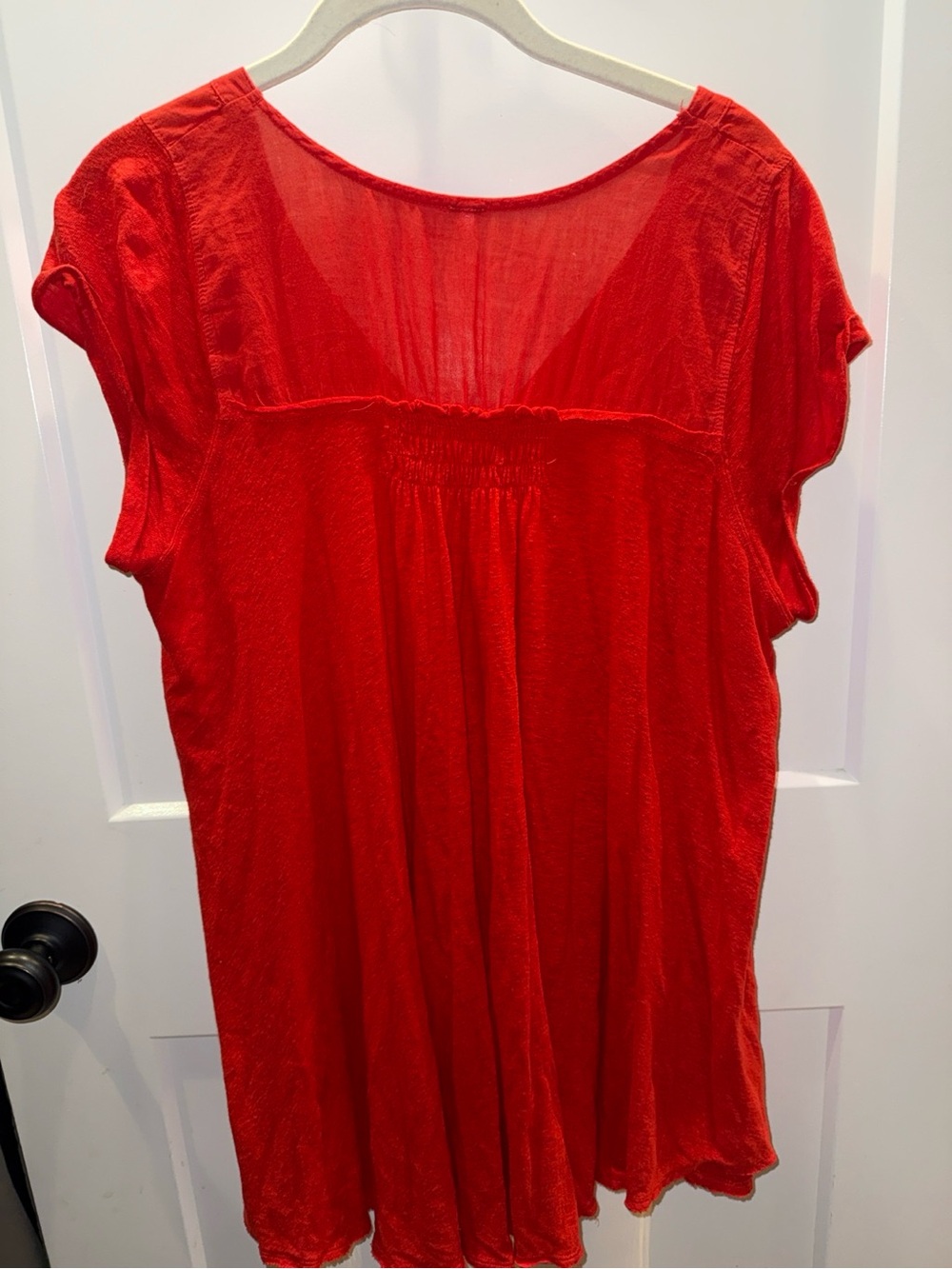 Free People Red Button-Front Tunic - Picture 3 of 3